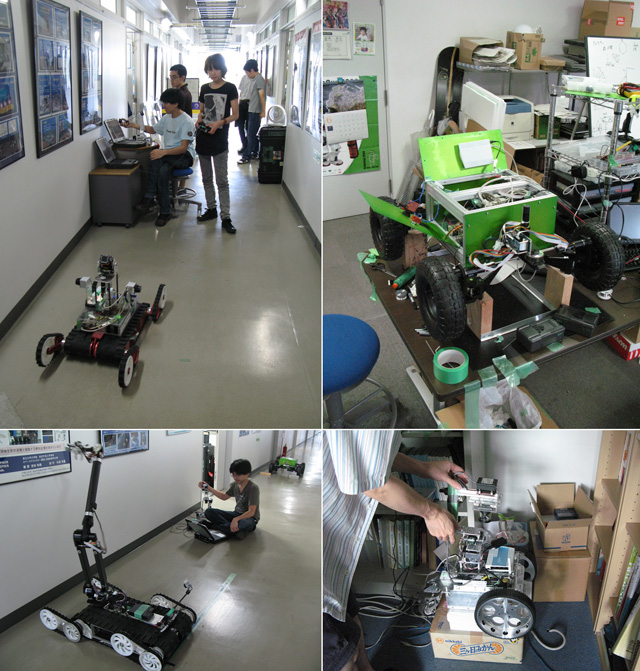 Figura 8 - Scene delle normali attività al dipartimento di robotica spaziale dell'Università di Tohoku.