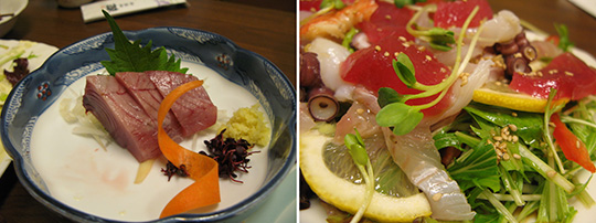 Figura 6 - Due specialità a base di sashimi, pesce crudo.