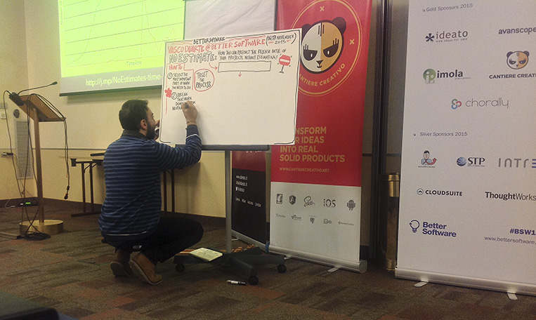 Figura 1 – I “visual sketch” rappresentano un riassunto grafico degli interventi: ormai diffusissimi in molti contesti, possono rappresentare un buon supporto per sintetizzare e ricordare i concetti principali.