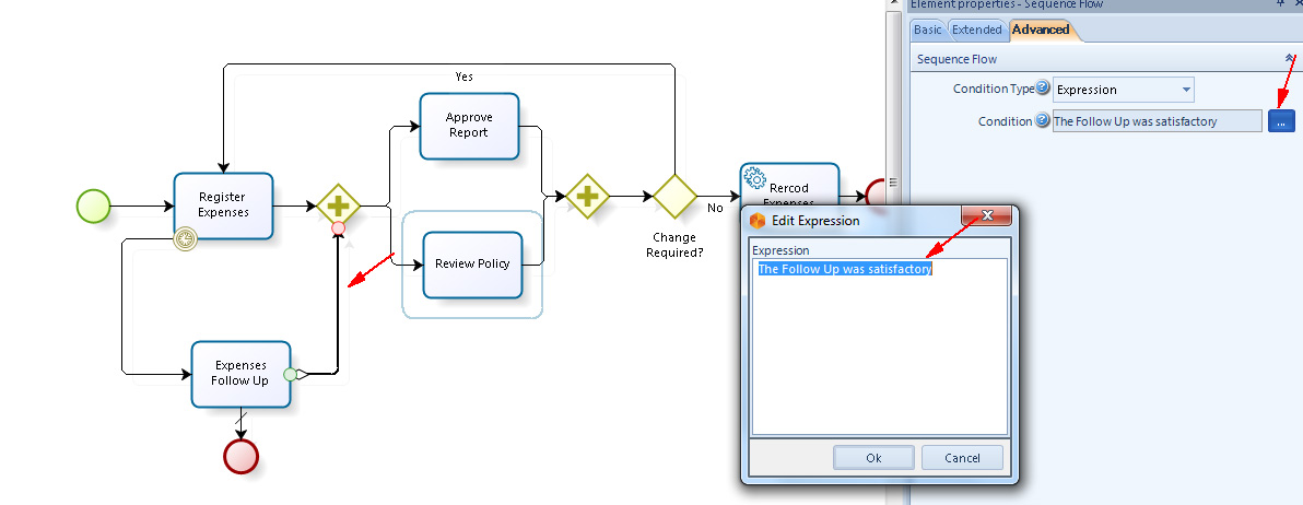 Figura 9 – Specifica della condizione di un conditional sequence