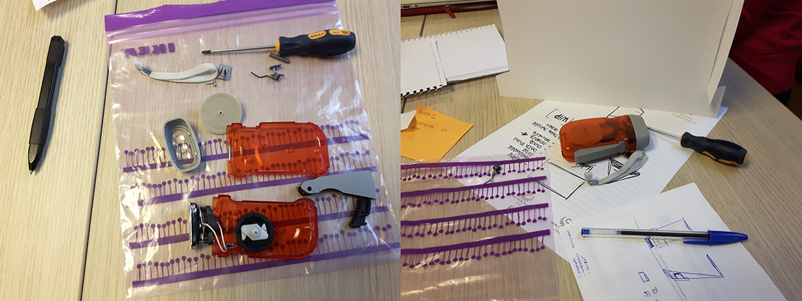 Figura 2 – Il prototipo della torcia, smontato (a sx) e montato (a dx). Occorreva poi passare questo prototipo alla produzione per ottenere in cambio il prodotto finale da impiegare nel proprio dispositivo. Si tratta di passaggi “industriali” che nello sviluppo del software sono assenti.