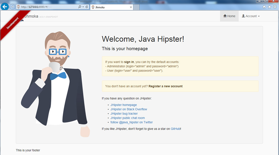 Figura 4 – Home page applicazione jhmoka.