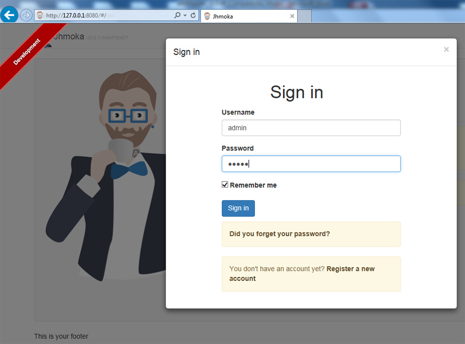 Figura 5 – Login applicazione jhmoka.