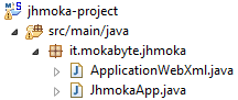 Figura 3 – Classi di startup dell’applicazione jhmoka