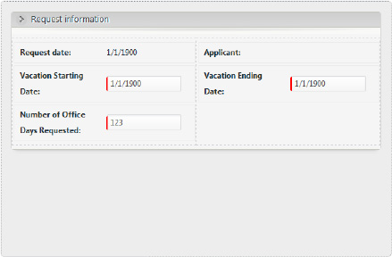 Figura 2 – Attività Register Leave Request: form da ottenere.