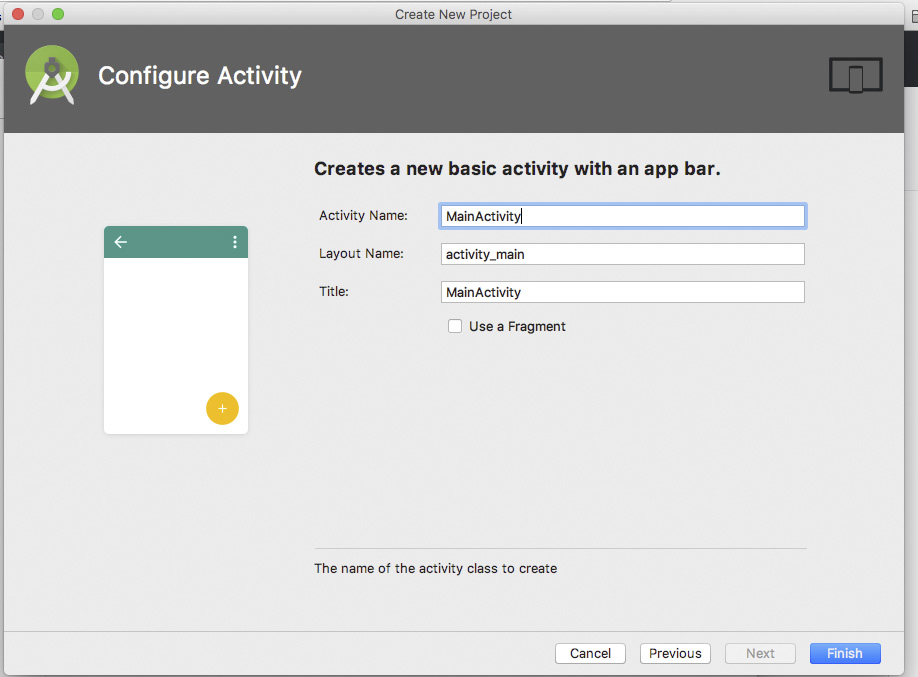 Figura 4 – Configurazione della Main Activity