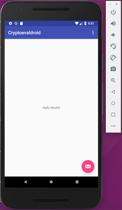 Figura 6 – Scheletro dell’applicazione eseguito dall’emulatore Android.