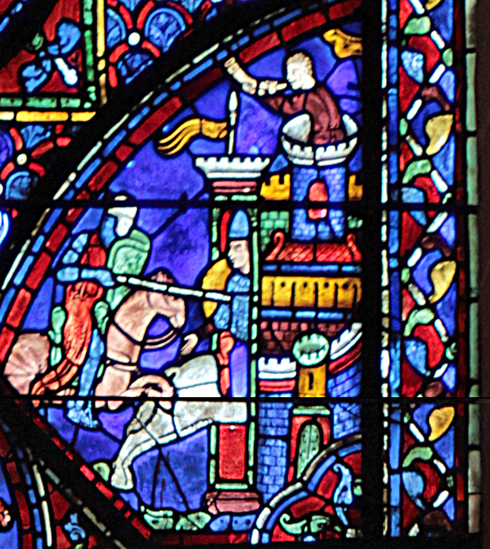 Figura 1 – Ben prima delle fortune di Game of Thrones, a tenere avvinte generazioni di "spettatori" sono state le storie di Carlo Magno e dei suoi Paladini (qui rappresentate in una vetrata della Cattedrale di Chartres, XIII sec.).