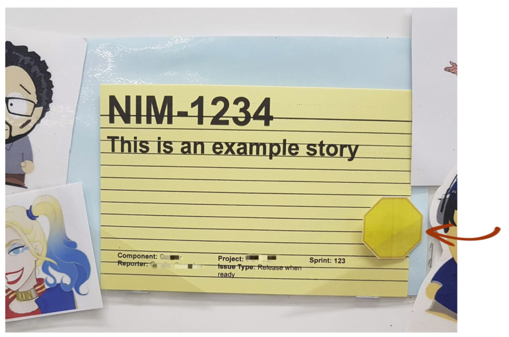 Figura 10 – Visualizzare la Story Health fisicamente usando segnali sulle storie.