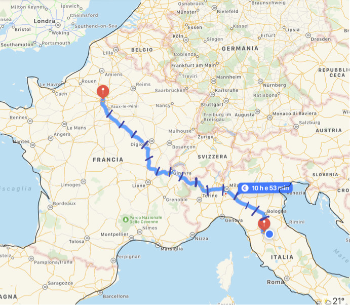 Figura 4 – Sapere quanti km riusciremo a fare ogni giorno (velocity) ci consente di pianificare il viaggio.