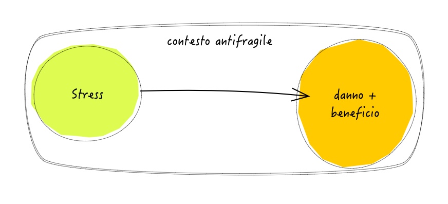 Figura 7 – Contesto antifragile. Stress —> danno + beneficio.
