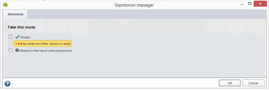 Figura 20 – Expression manager selezione dell’opzione Else.