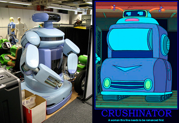 Figura 2 - Girando per i laboratori di robotica umanoide della Tohoku University, sembra di essere finiti in un episodio di Futurama.