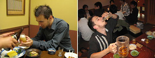Figura 3 - In Giappone la birra si accetta con un inchino... e si beve a canna.