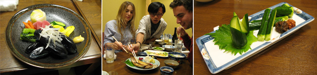 Figura 4 - Alcuni esempi di piatti giapponesi con le relative modalità di fruizione: si noti come ci si serva direttamente dal piatto comune.