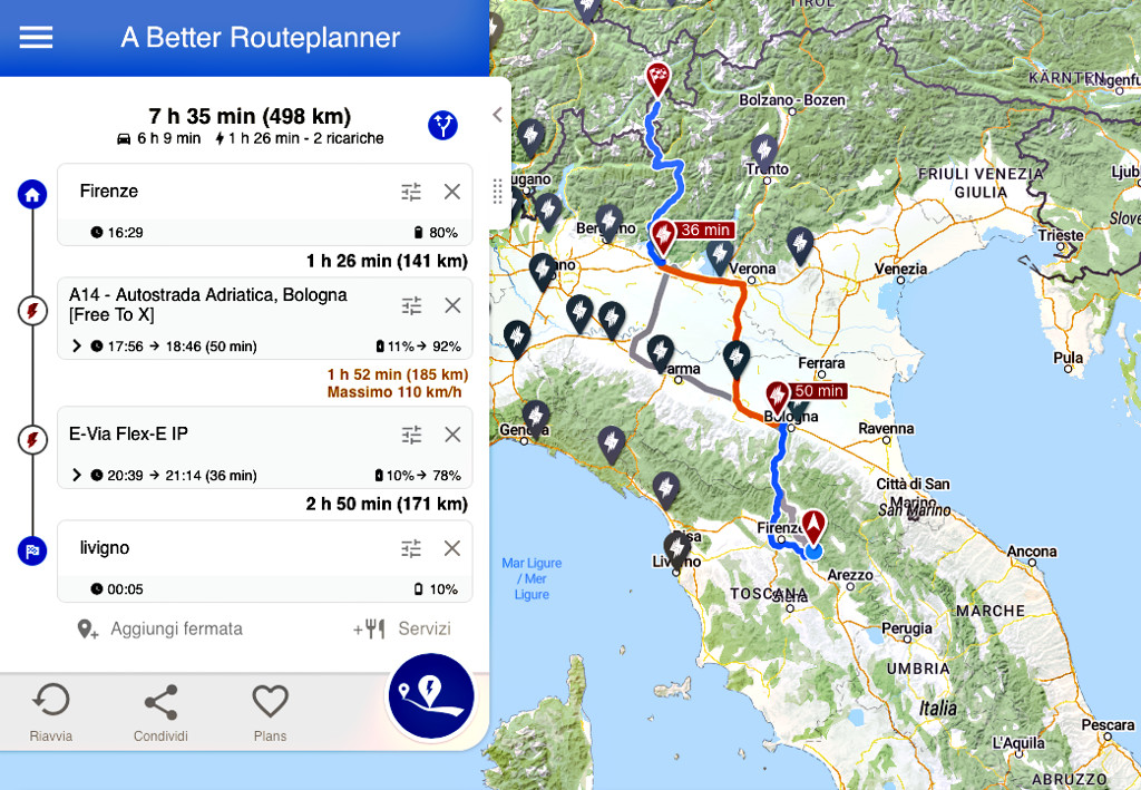 Figura 2 – L’interfaccia di A Better RoutePlanner con la mappa e i criteri di pianificazione. Sulle app e le loro caratteristiche torneremo più approfonditamente nel prossimo articolo.