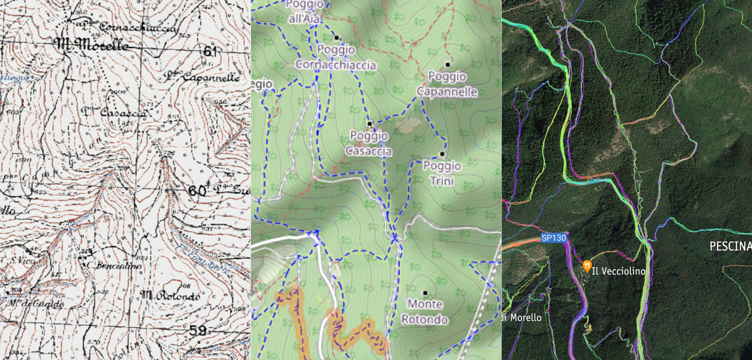 Figura 2 – Diversi tipi di vestizione grafica per la medesima area rappresentata.