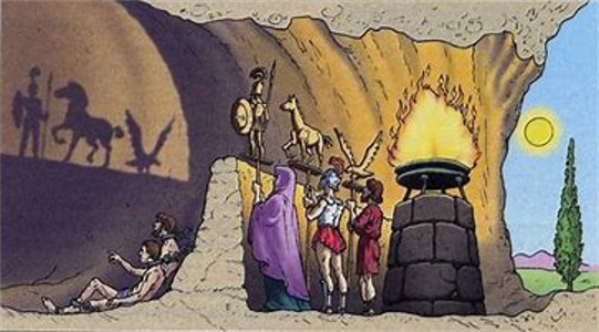 Figura 3 – Un’illustrazione del “mito della caverna” di Platone.