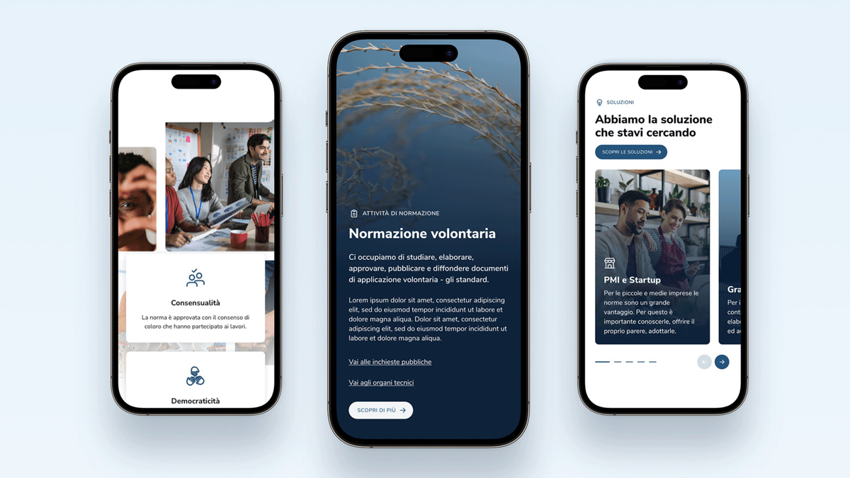 Figura 7 – Il sito uni.com: diverse schermate.